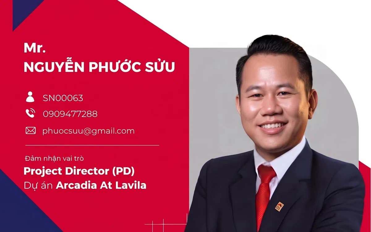 Chúc mừng anh Nguyễn Phước Sửu nhận vai trò giám đốc dự án Arcadia At Lavila