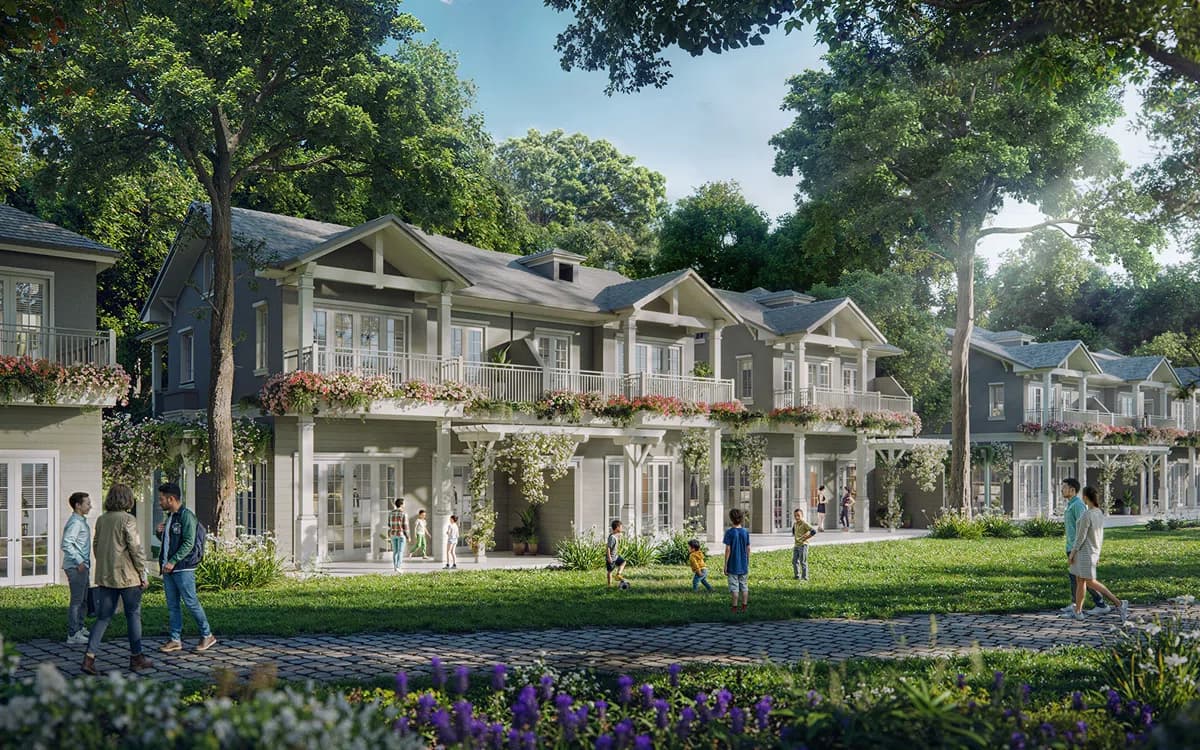 Dãy biệt thự giữa cây xanh tại Retreat Forest Ecopark Long An