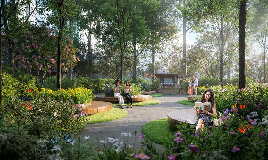 Quảng trường sáng tạo giữa cây xanh tại Eco Retreat