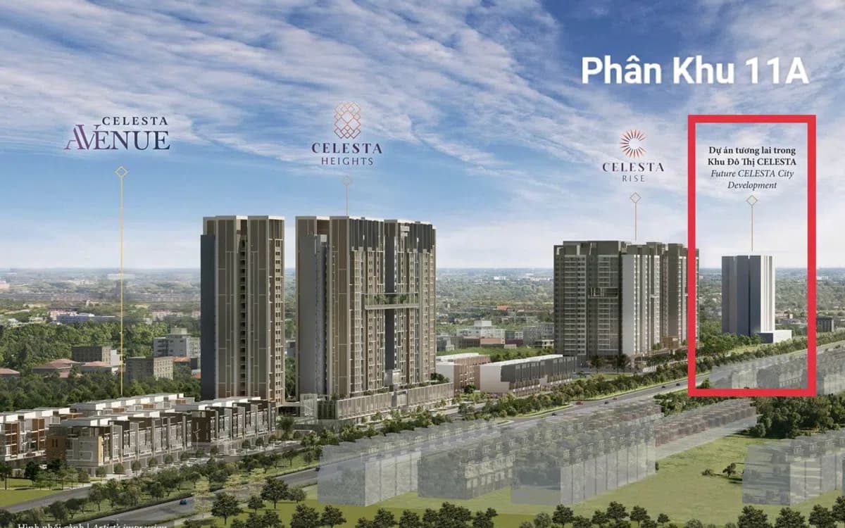 Phân khu 11A cạnh Celesta Avenue, Celesta Heights và Celesta Rise trong khu đô thị Celesta City