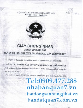 bán lô A99 kim sơn quận 7