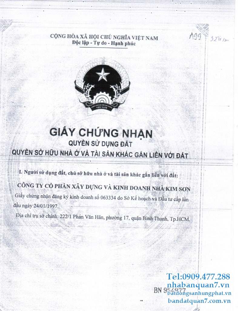 bán lô A99 kim sơn quận 7