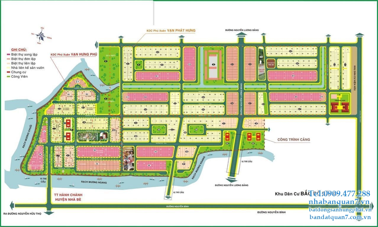 Bản đồ quy hoạch xã Phú Xuân huyện Nhà Bè