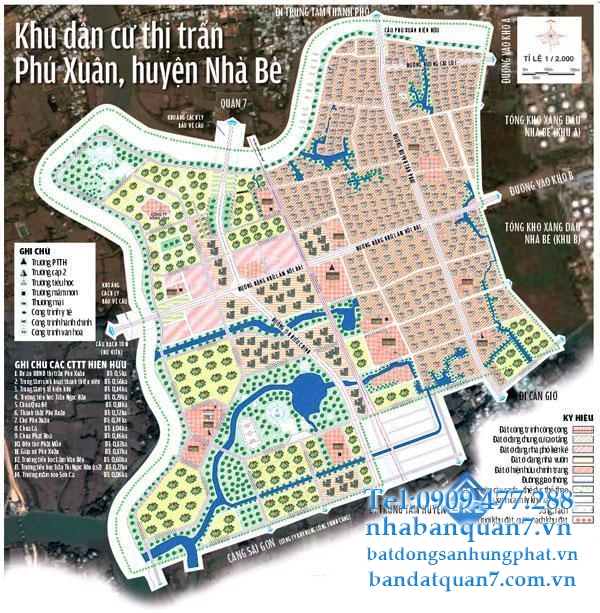 Bản đồ quy hoạch xã Phú Xuân huyện Nhà Bè