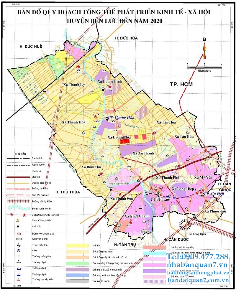 Bản đồ quy hoạch huyện Bến Lức năm 2018