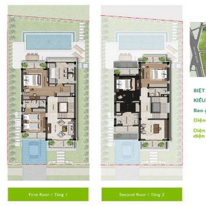 Loại D: 12×25 – DTXD: 387.9m2 – 5 Phòng Ngủ