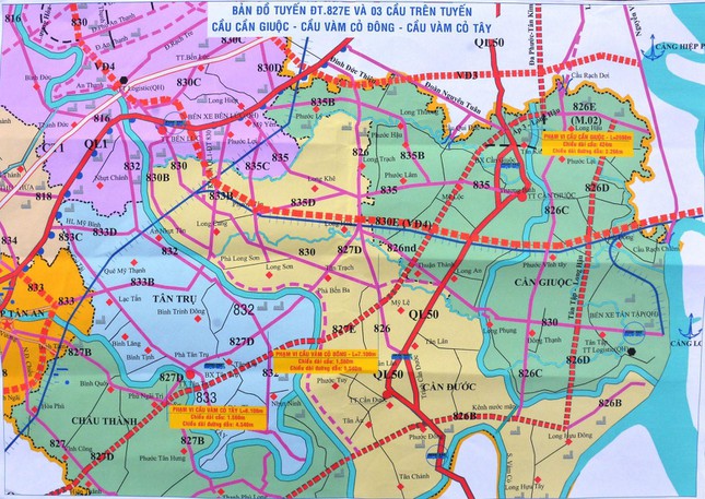 Công trình trọng điểm Đường tỉnh 827E kết nối TP.HCM qua Cần Giuộc và 4 huyện ở Long An đến Tiền Giang.