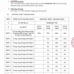 Phương Thức Thanh Toán Dự Án Gems Garden