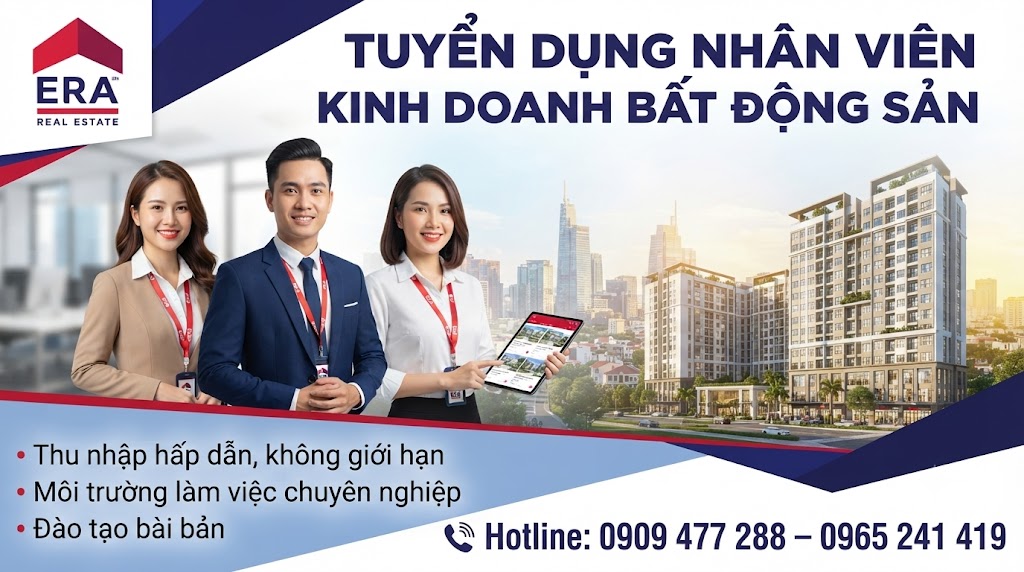ERA VIETNAM TUYỂN DỤNG CHUYÊN VIÊN KINH DOANH BẤT ĐỘNG SẢN